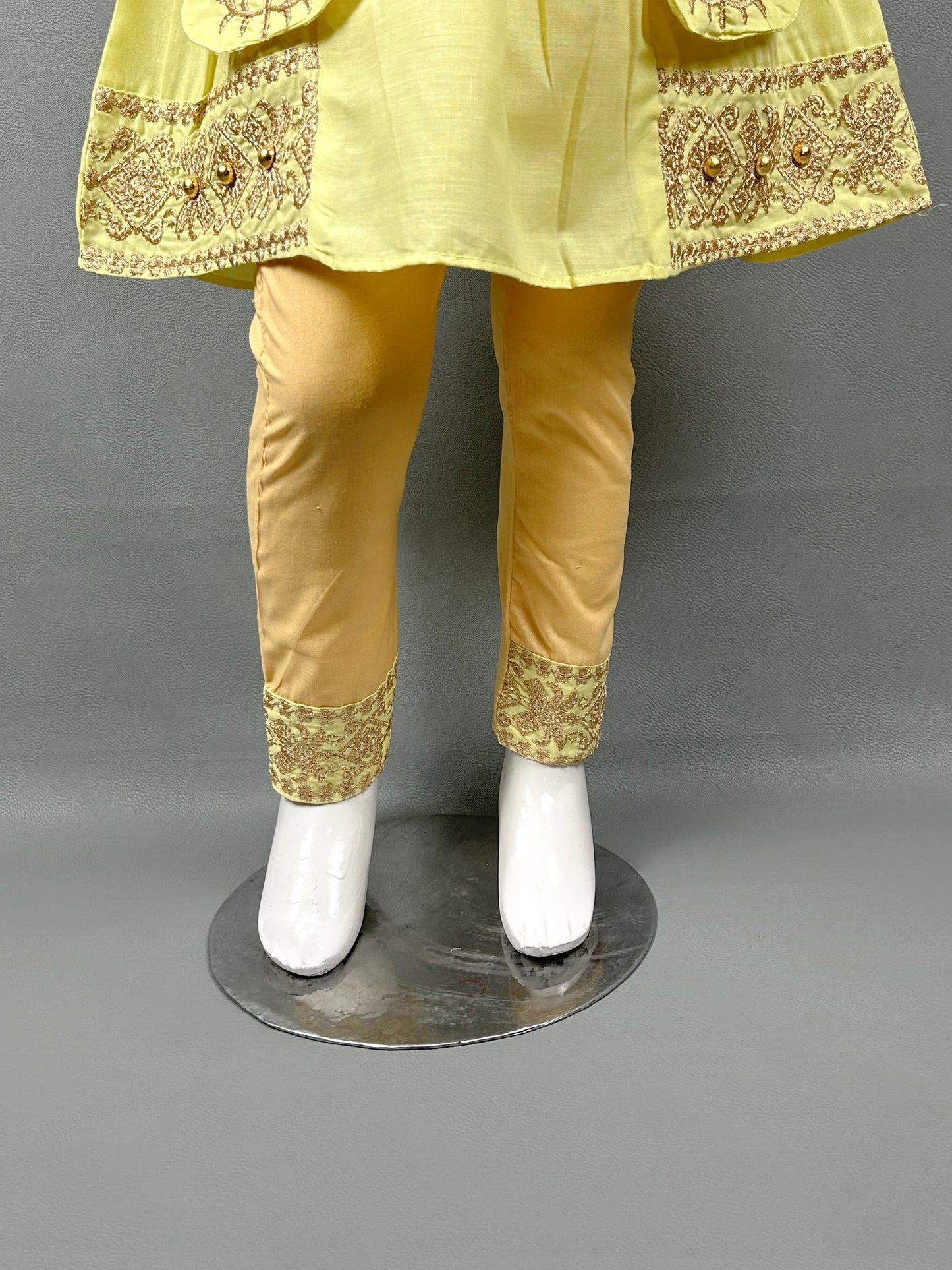 2Yr - 12Yrs Yellow Embroidered Suit For Girls RZ GS185