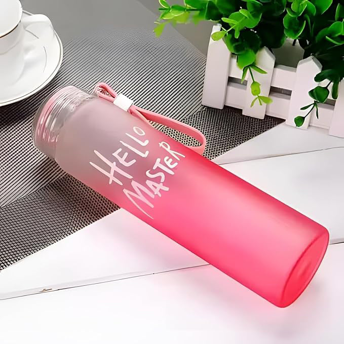 Gradient Color Glass Water Bottle - 480ML