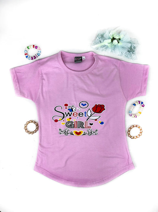 3Yrs - 7Yrs MZ Pink T-Shirt For Girls  GTS78