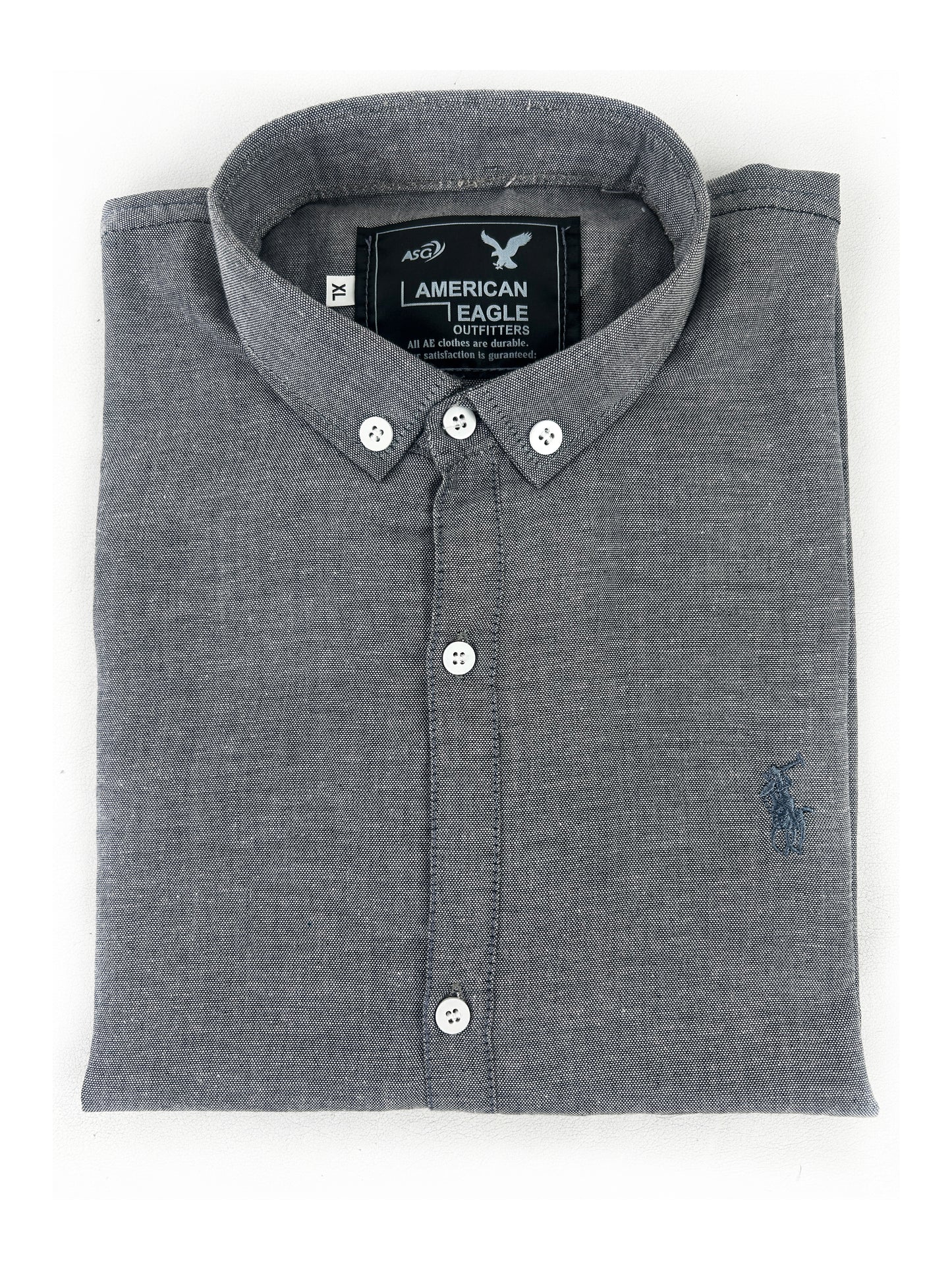 Light Grey Chambray Casual Shirt For Men MCS94