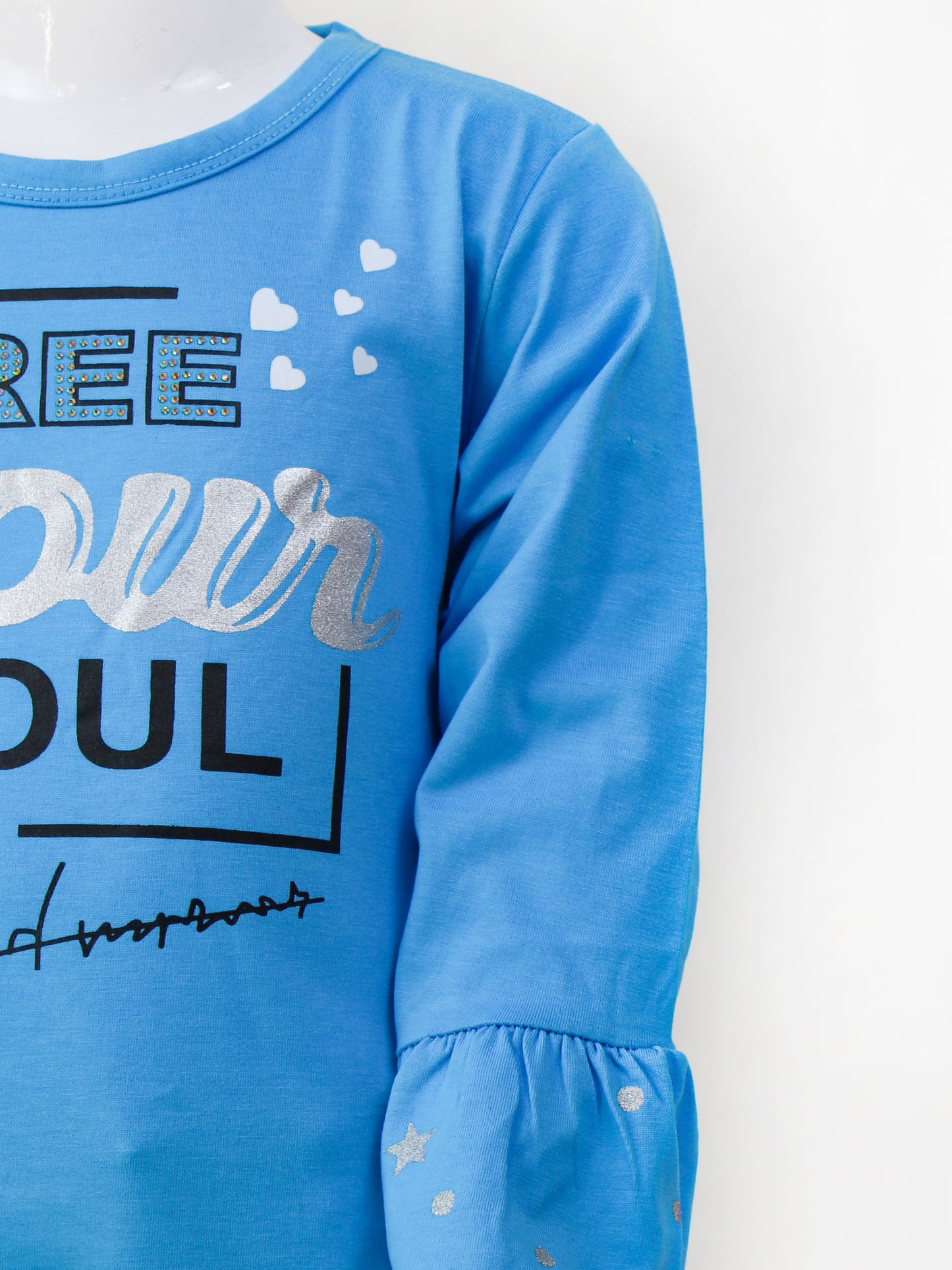 GTS08 SK Full Sleeves Girls T-Shirt 1Yr - 4Yrs Soul Blue