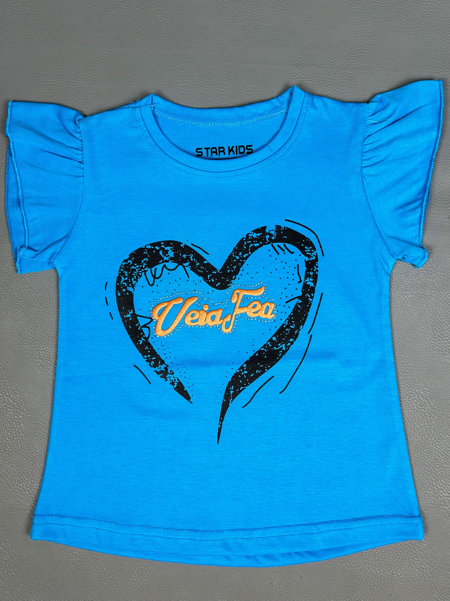 2.5Yrs - 7Yrs Heart Light Blue T-Shirt For Girls SK GTS47