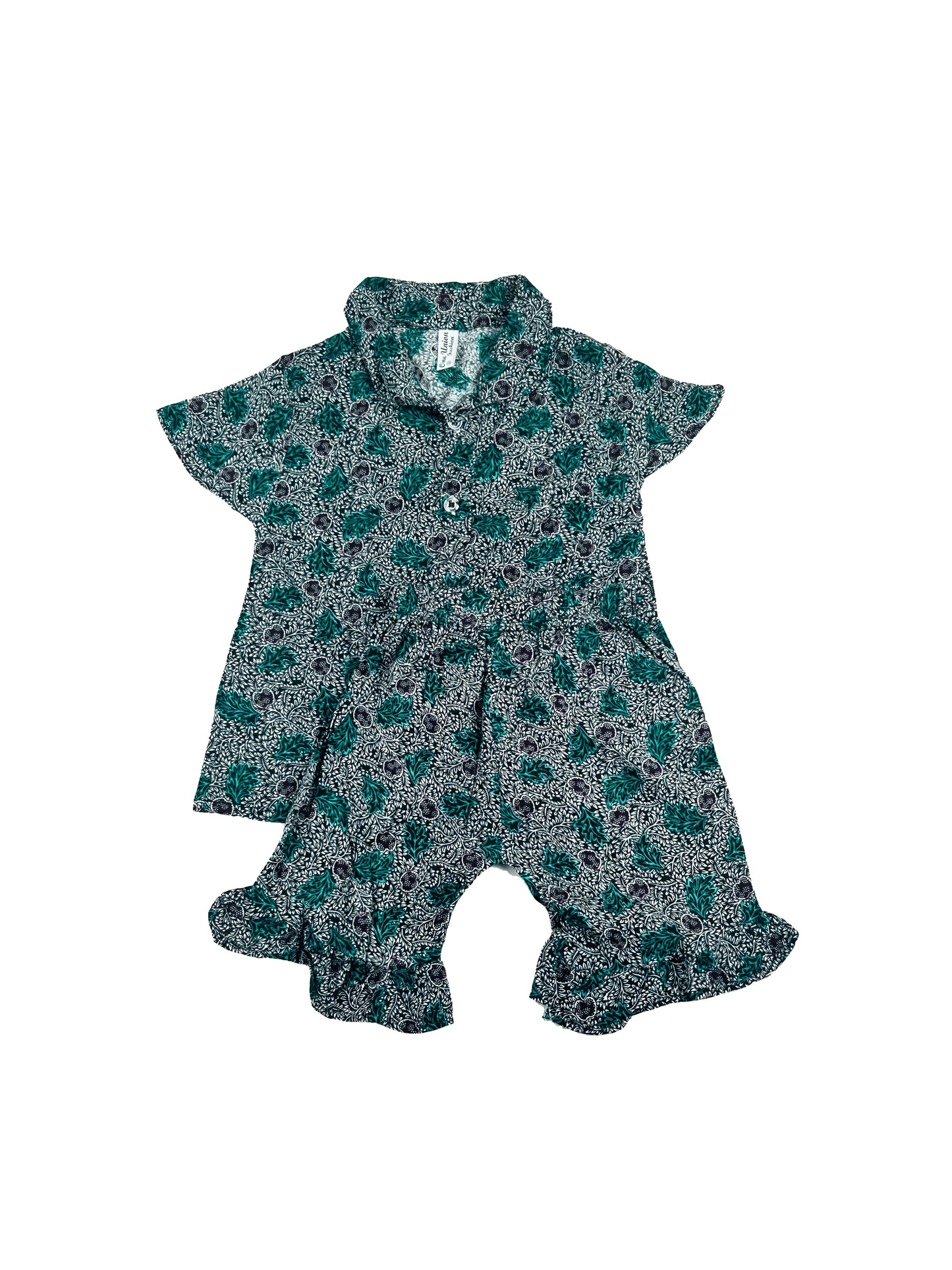 1Yrs - 4Yrs Green Frock For Girls RZ linen GF17
