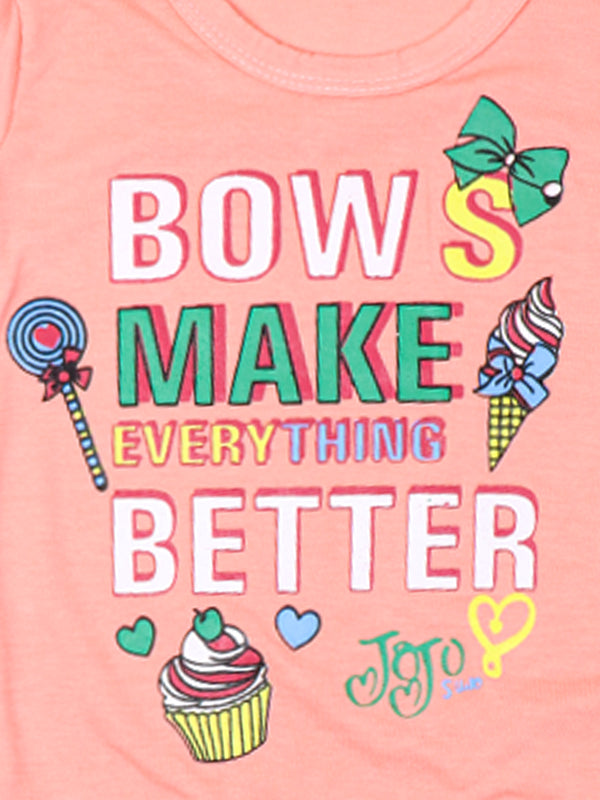 RG Girls Suit 1Yr - 4Yr Bow Make Everything Better Light Peach