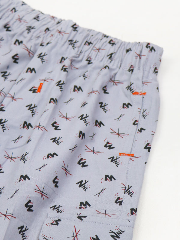 LF Boys Short 3-QTR Printed Design Slate Grey