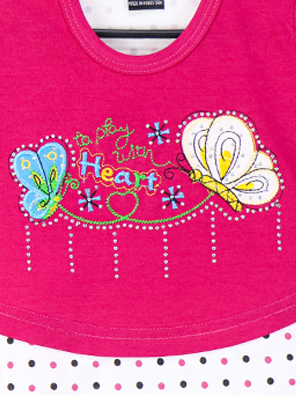 TB Girls T-Shirt 2.5 Yrs - 7 Yrs Play with Heart Pink