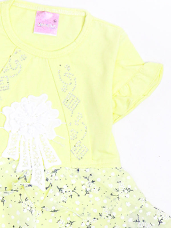 BG Girls Suit 1Yr - 4Yrs Bow Lace Light Yellow