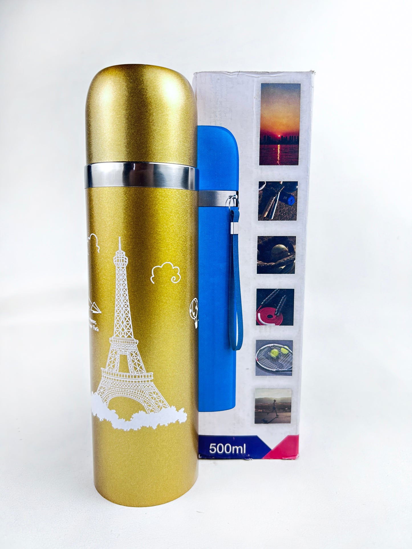 Golden Stainless Steel Eiffel Tower Bottle 500 ML D-66