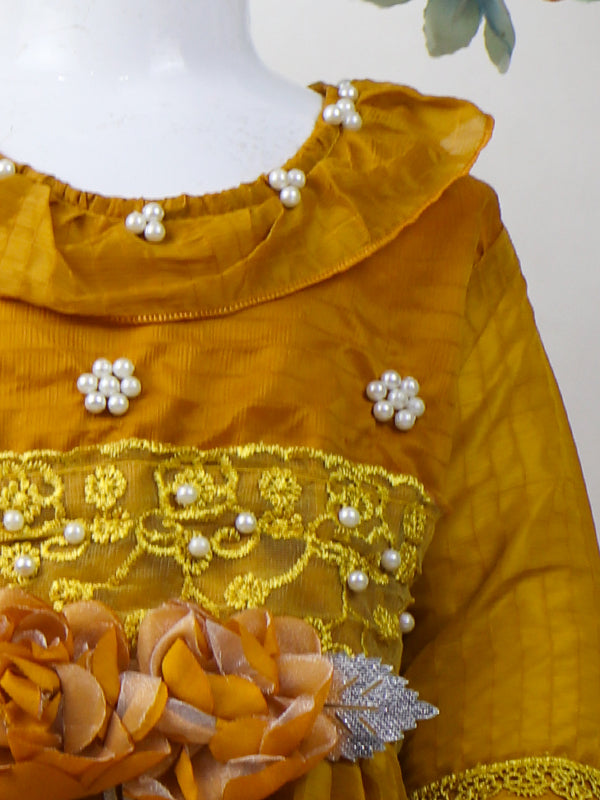 GF03 IM Girls Frock With Trouser 1Yrs - 8Yrs Mustard