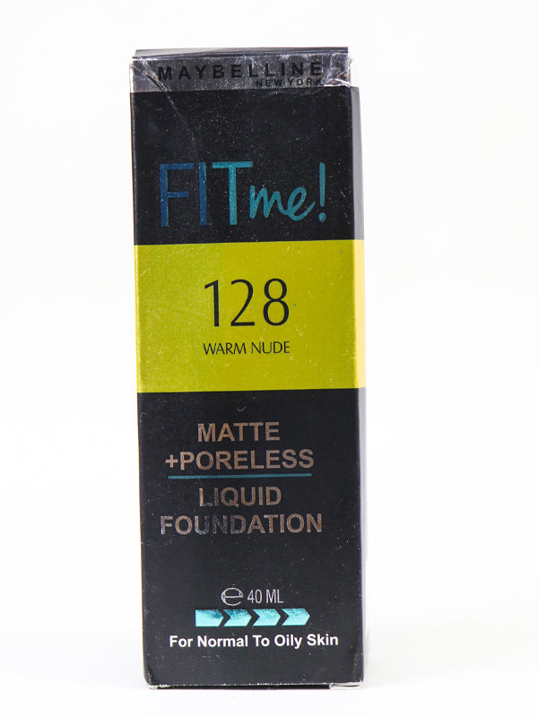 Maybelline Fit Me Matte + Poreless Liquid Foundation Makeup 128