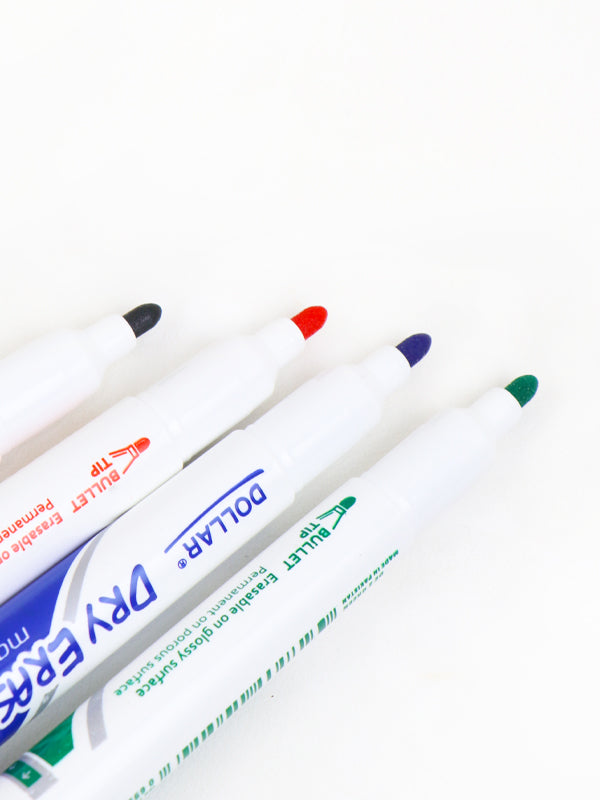 Pack Of 4 Dollar Dry Erase Markers
