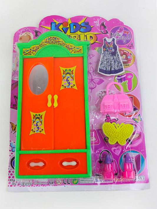 Cupboard & Dress Toy Set for Girls Multicolor