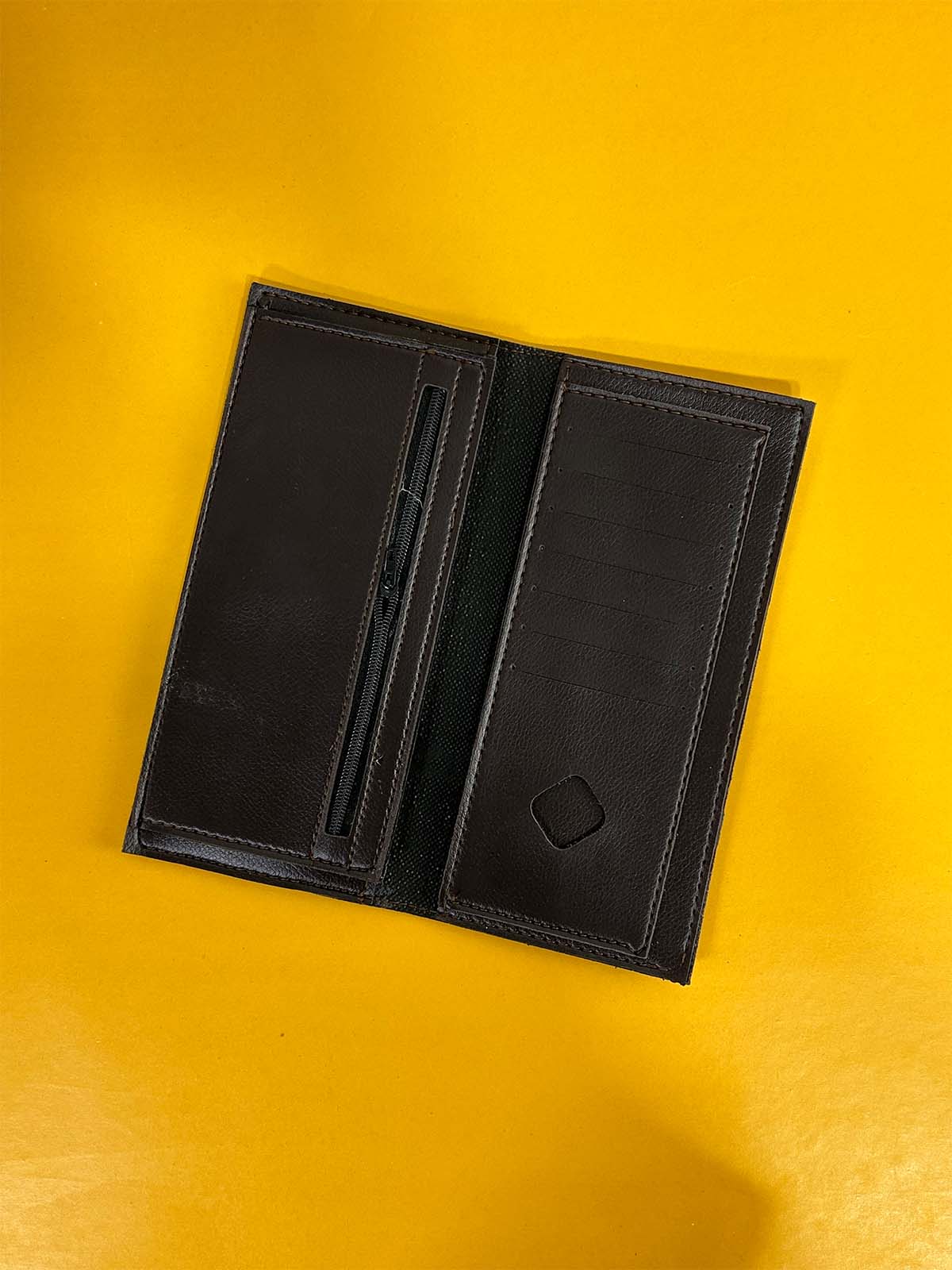 Brown Syn-Leather Long Wallet For Men MW87