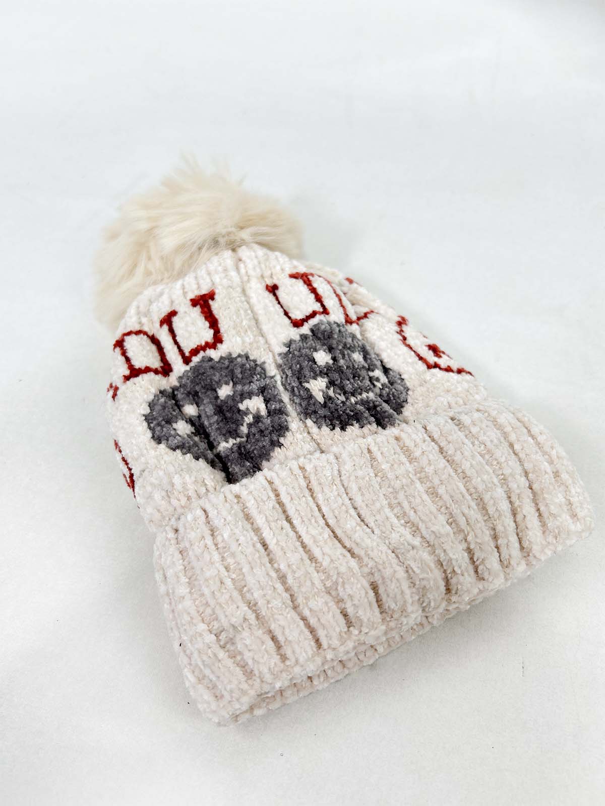 Smile Beige Beanie Winter Cap For Kids BWC32