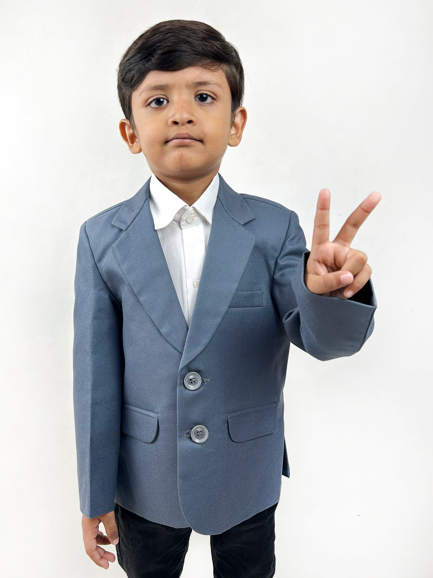3Yrs - 7Yrs Light Grey Casual Coat Blazer For Boys / School Uniform Blazer CB01