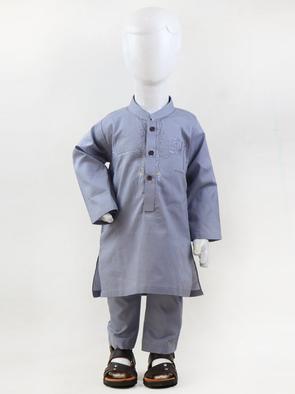 BKP02 TG Boys Kurta Pajama 2Yrs - 14Yrs Multi Embroidery Light Blue