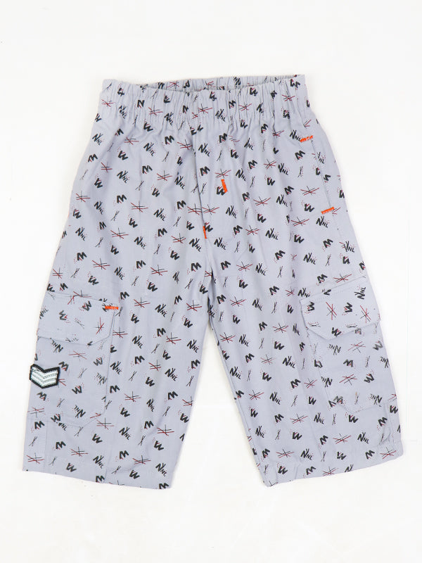 LF Boys Short 3-QTR Printed Design Slate Grey
