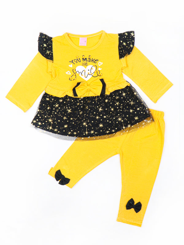 BG Girls Suit 1Yr - 4Yrs Make Me Smile Yellow