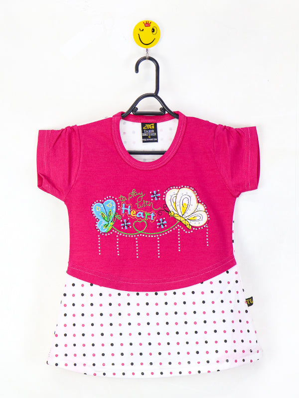 TB Girls T-Shirt 2.5 Yrs - 7 Yrs Play with Heart Pink