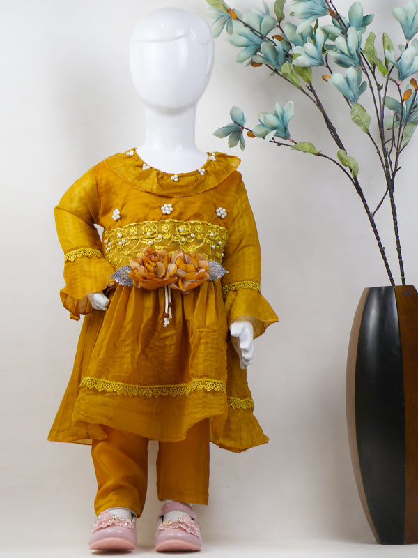 GF03 IM Girls Frock With Trouser 1Yrs - 8Yrs Mustard