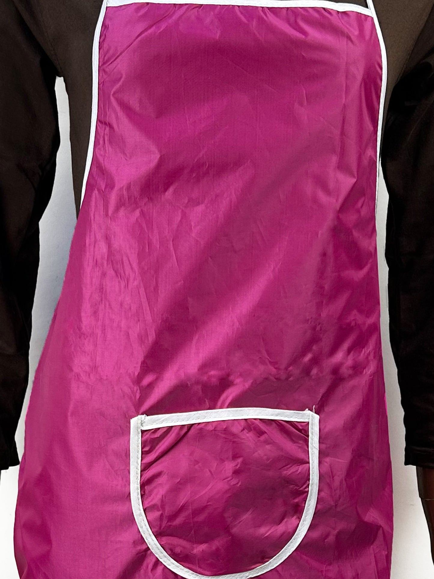 Dark Pink Plain Kitchen Cooking Apron With Front-Pocket KA01