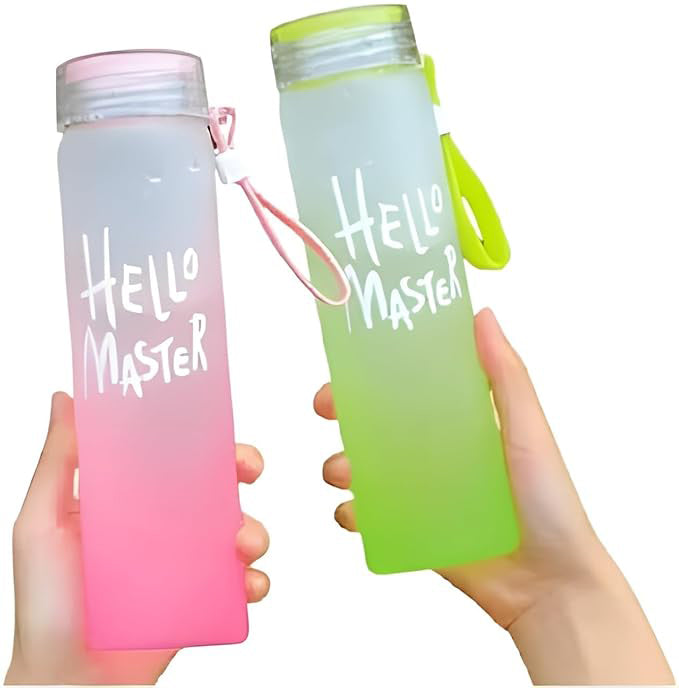 Gradient Color Glass Water Bottle - 480ML