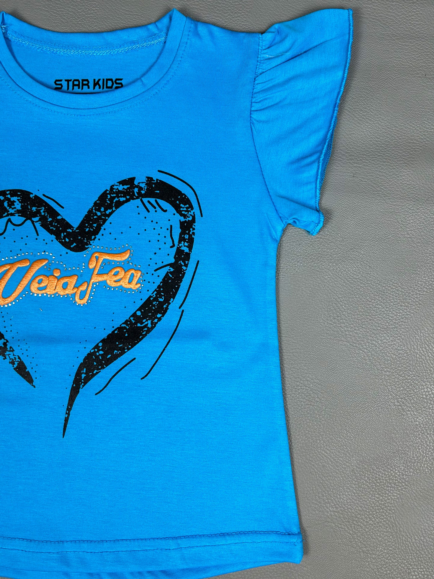 2.5Yrs - 7Yrs Heart Light Blue T-Shirt For Girls SK GTS47