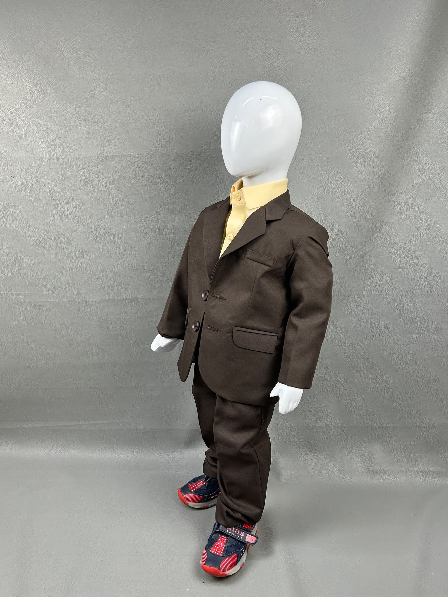 6Mth - 2.5Yrs Dark Brown 4Pcs Coat Pant Suit for Boys BCP15