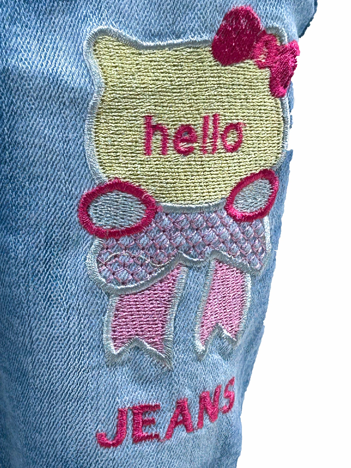 1.5Yrs - 4Yrs Stretchable Hello Light Blue Denim Jeans For Girls GJ28