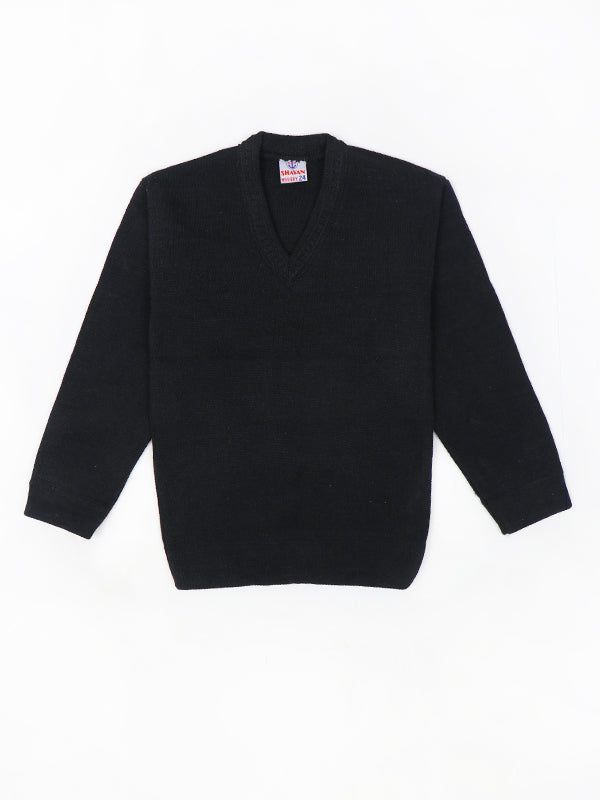 Kids black v online neck jumper