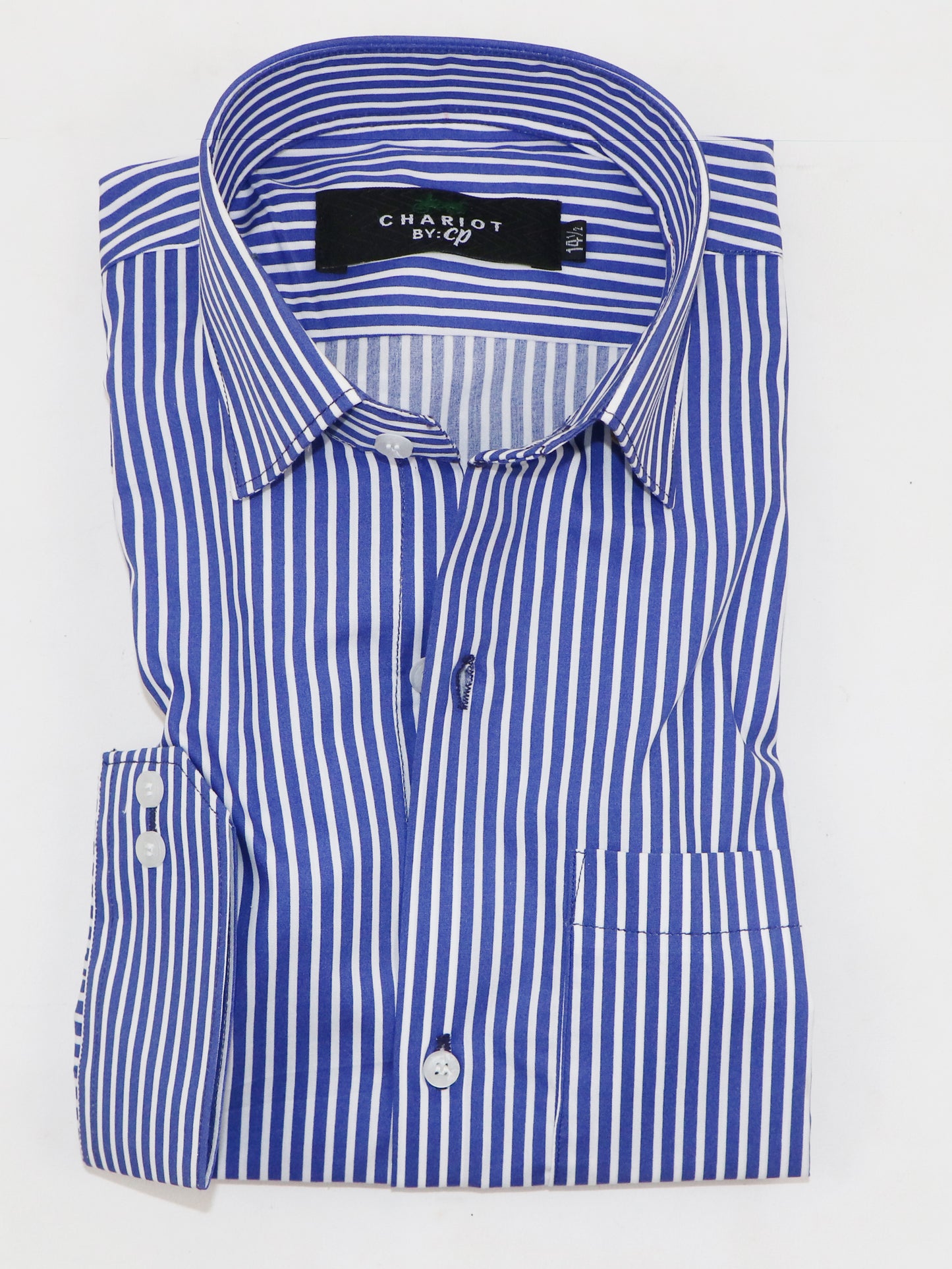 Blue Stripes Formal Dress Shirt For Men MFS222