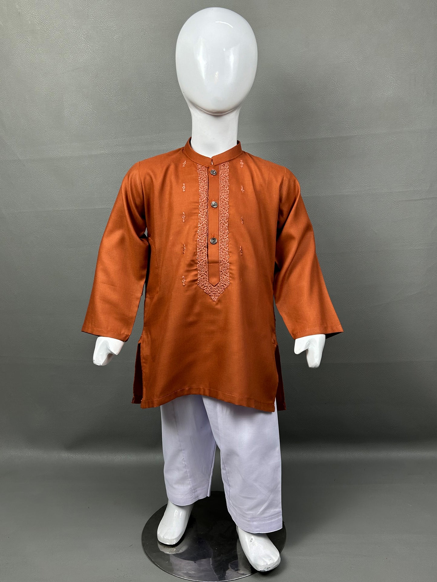 2Yrs - 14Yrs 720 Rust Kameez Shalwar Suit For Boys AM BKS118