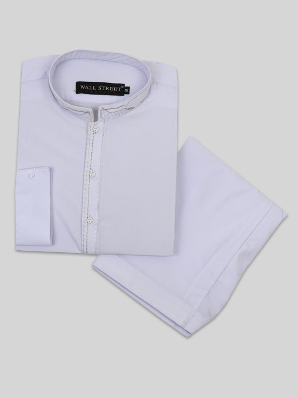 440/1 Men's Stitched Kameez Shalwar Neel White