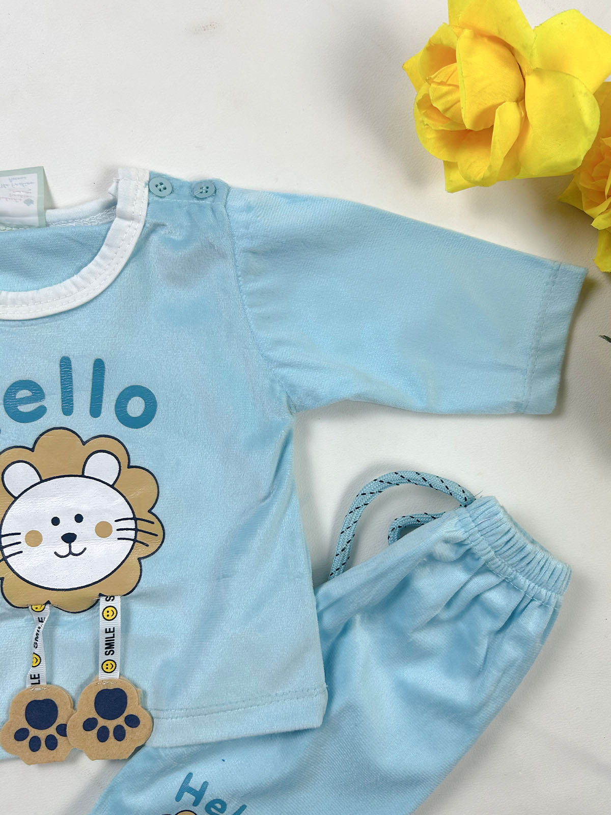 0Mth - 3Mth Sky Blue Hello Baba Suit For Newborn NBS827