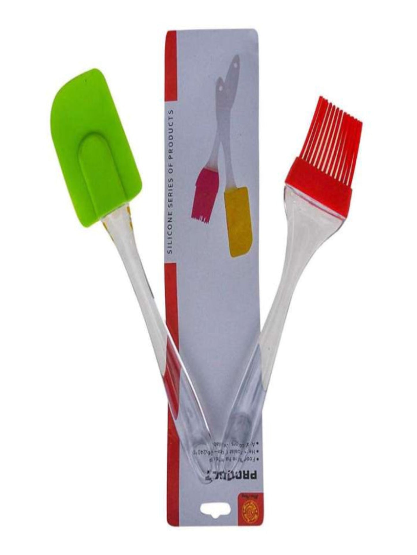 2 Pcs Set of Silicone Brush & Spatula Multicolor