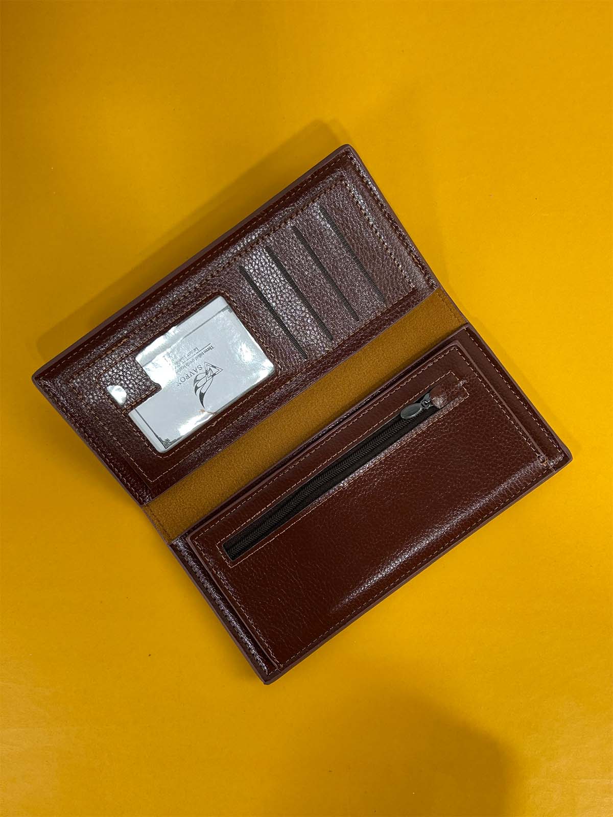 Brown Syn-Leather Long Wallet For Men MW91
