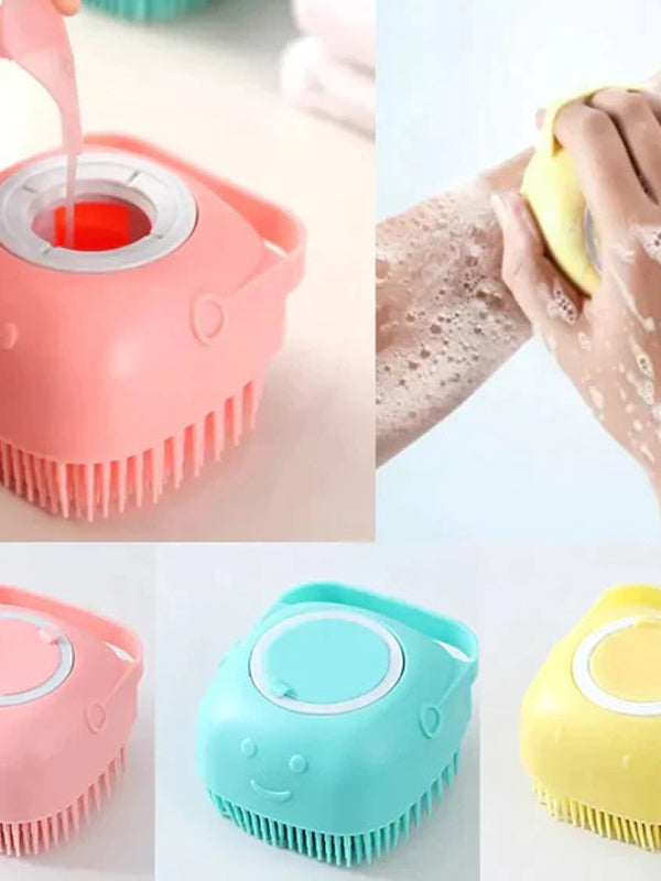 Shower Gel Bathing Brush with Shampoo Box Multicolor