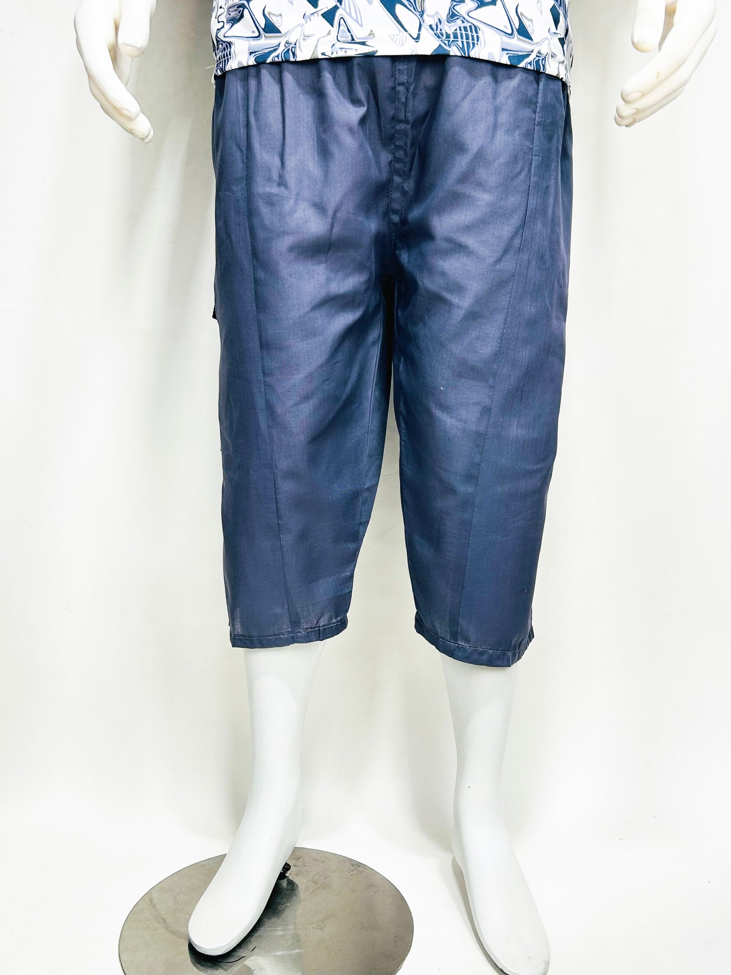 Dark Purple Cargo 3-QTR Cotton Short for Men MS93