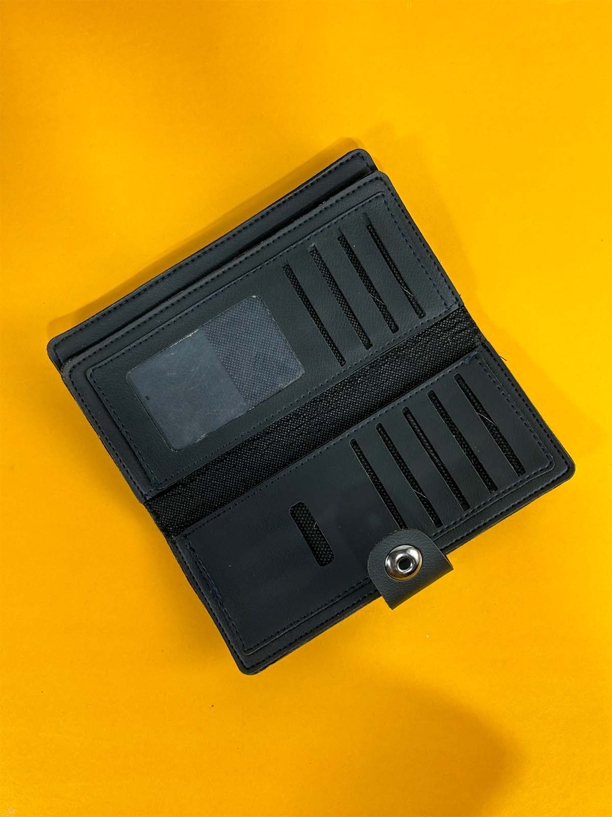 Black Syn-Leather Long Wallet For Men MW96