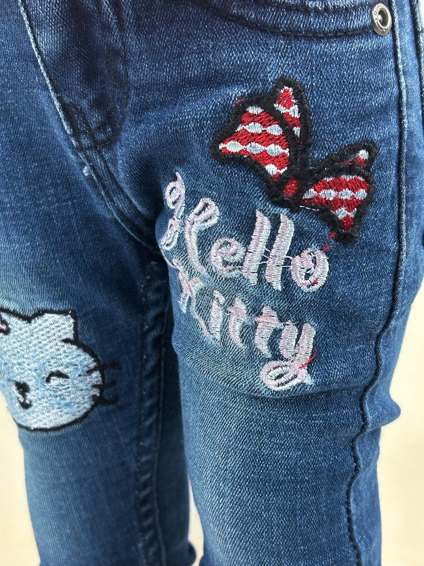 2Yrs - 5Yrs Prussian Blue Stretchable Denim Jeans For Girls GJ15