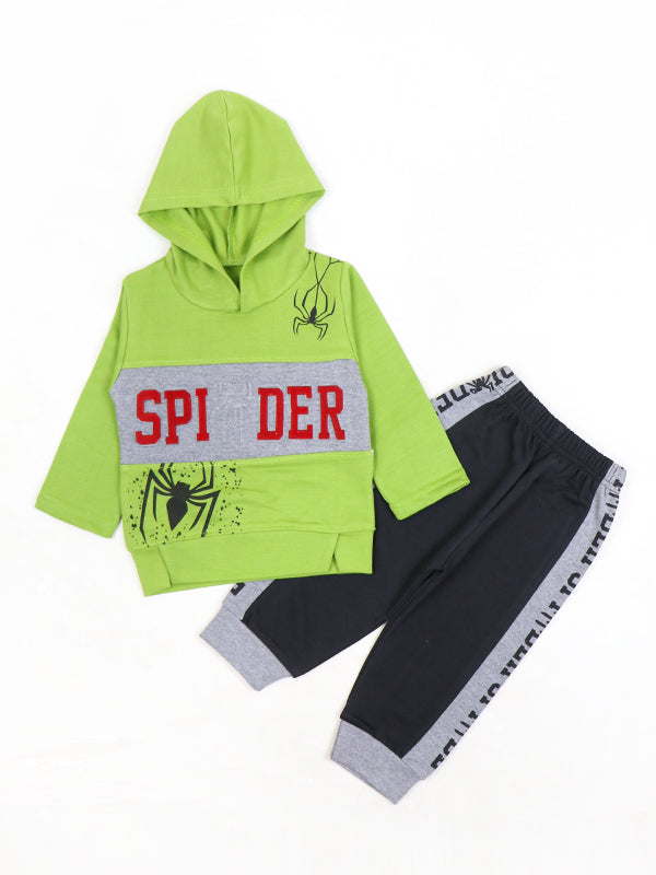 BS18 SK Hooded Kids Suit 1Yr - 4Yr Spider Green