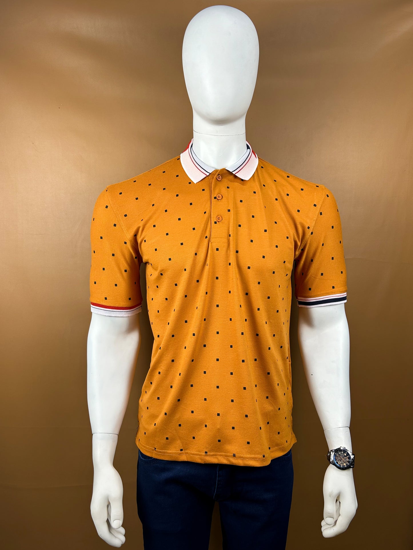 Mustard Plain Polo T-Shirt For Men MTS186
