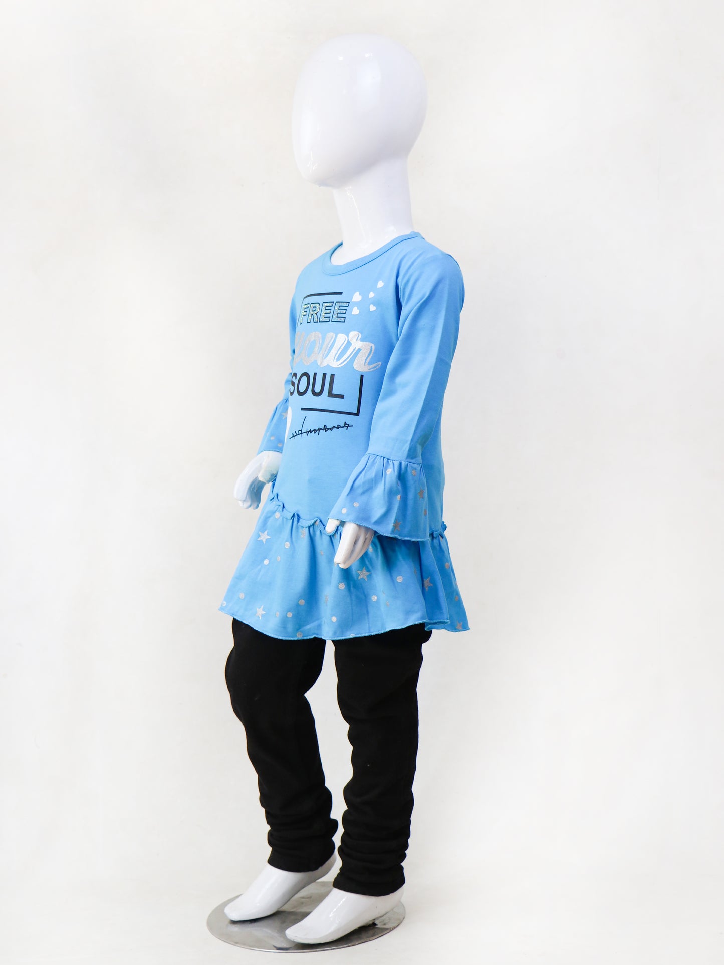 GTS08 SK Full Sleeves Girls T-Shirt 1Yr - 4Yrs Soul Blue