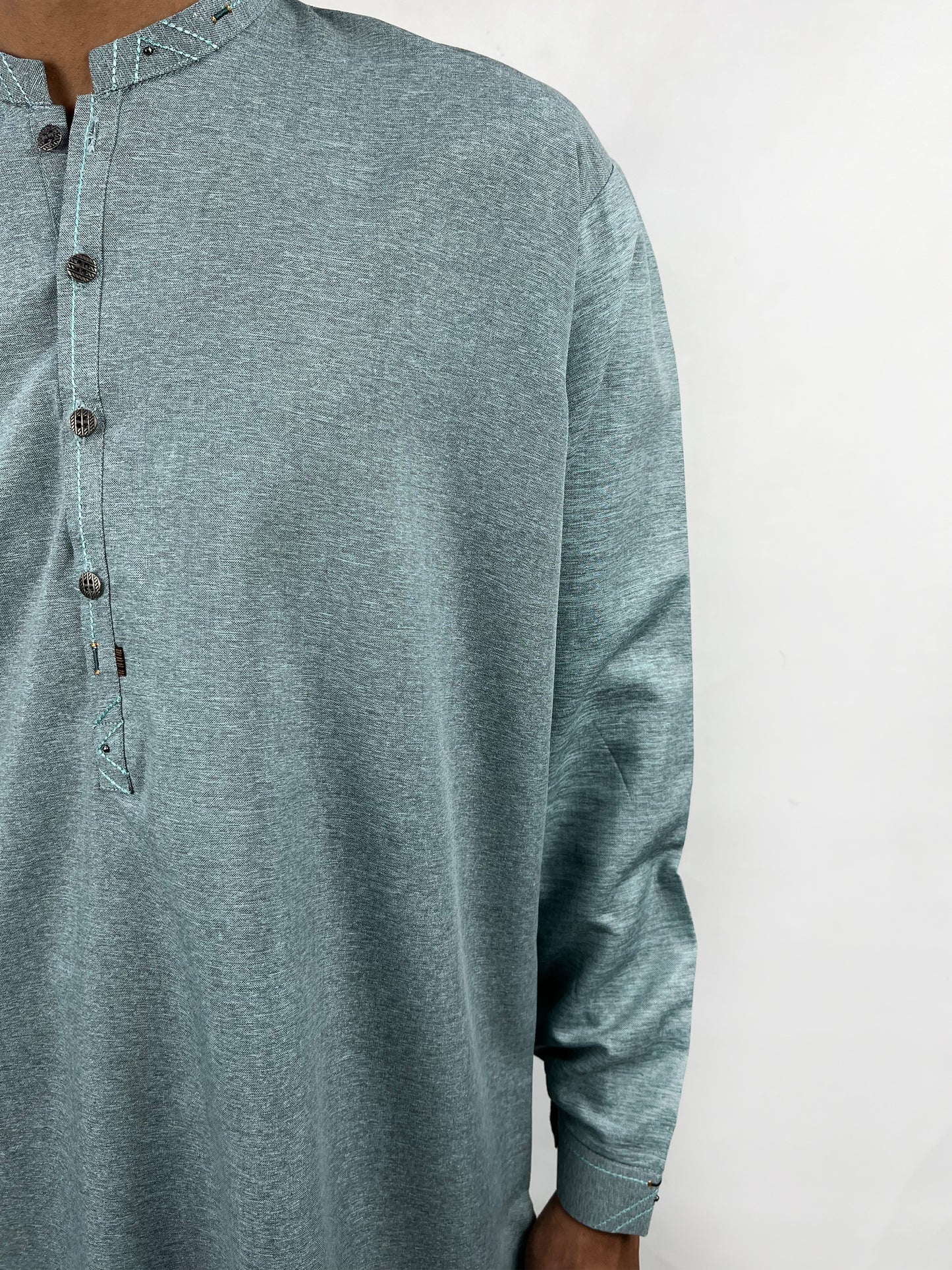 15Yrs - 17Yrs Light Blue Kurta Pajama Suit For Boys AM BKS85