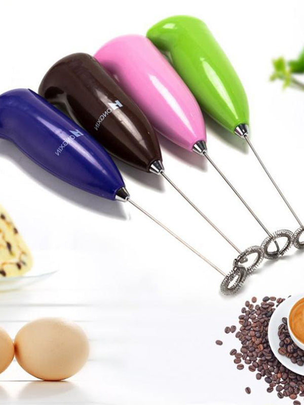 Plastic Multicolor Portable Electric Mini Drink Frother Coffee Milk Hand  Blender Whisker