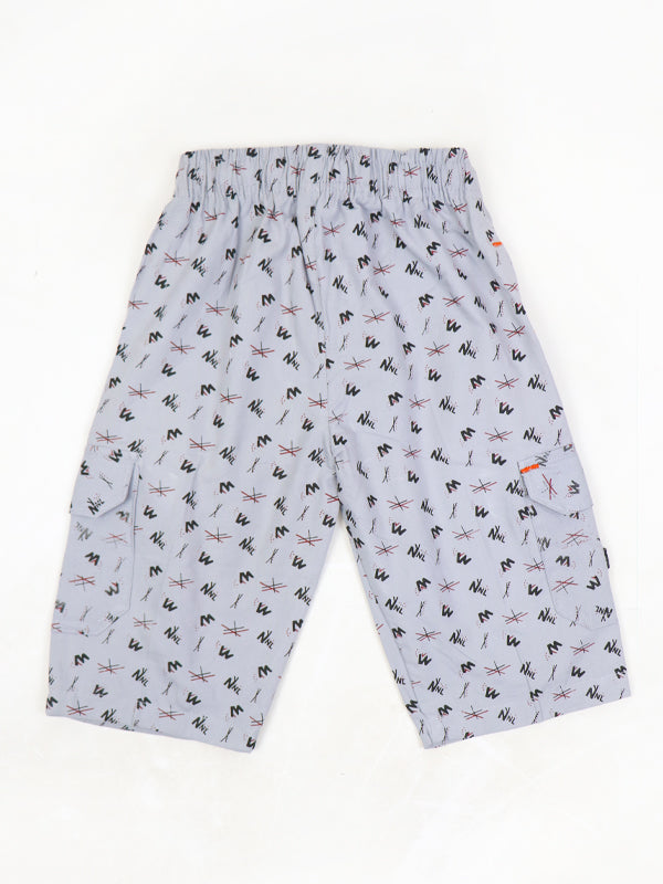 LF Boys Short 3-QTR Printed Design Slate Grey
