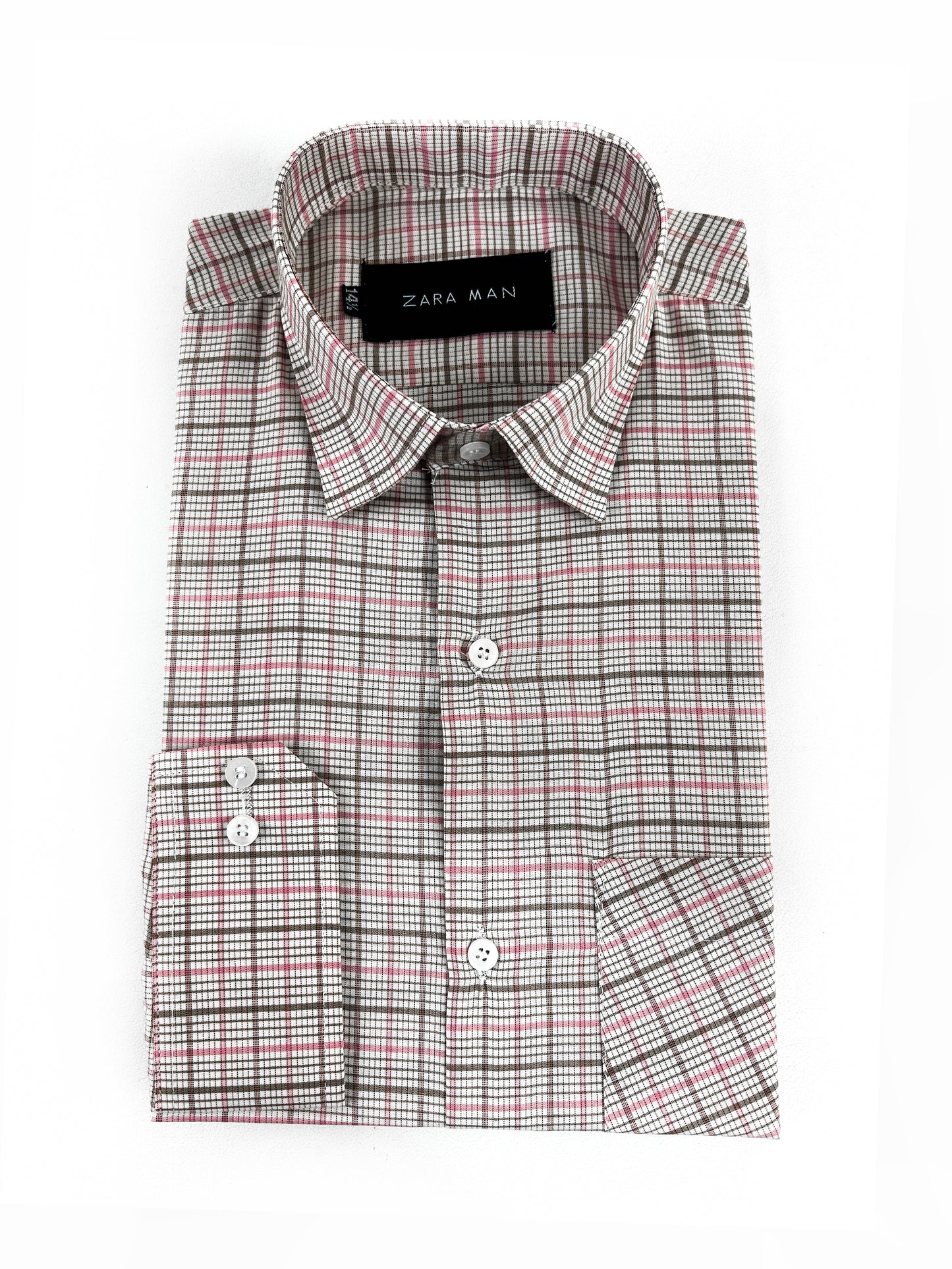Pink Checks Formal Dress Shirt For Men MFS341