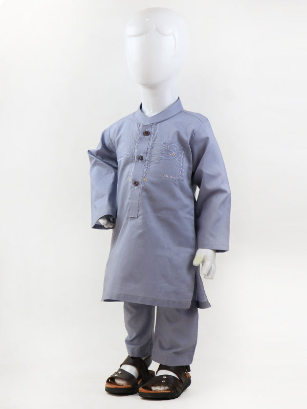 BKP02 TG Boys Kurta Pajama 2Yrs - 14Yrs Multi Embroidery Light Blue