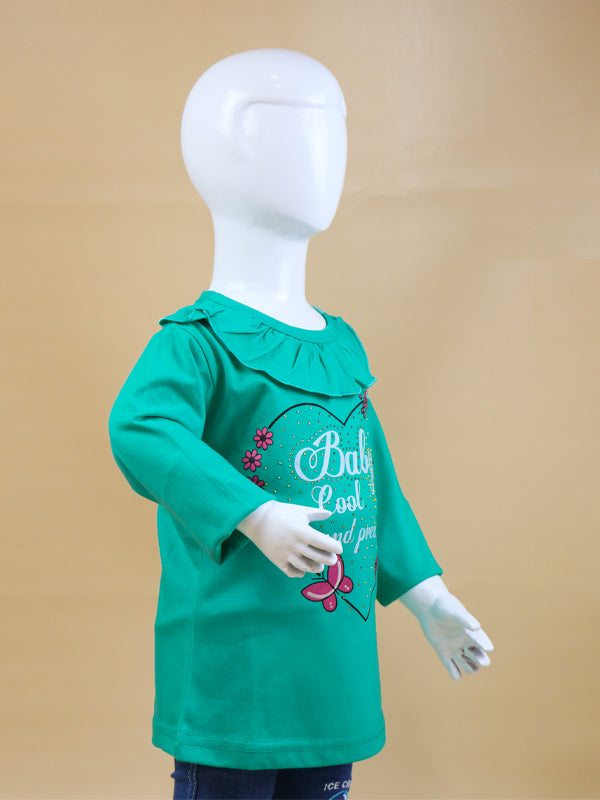 GTS06 SK Full Sleeves Girls T-Shirt 1Yrs - 4Yrs Baby Cool Sea Green
