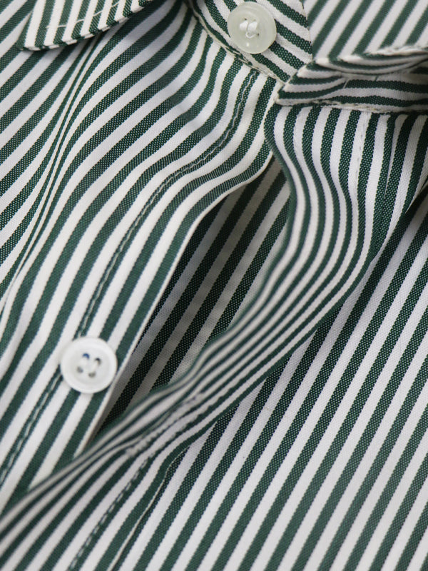 MFS08 Men's Formal Dress Shirt Dark Green Lines